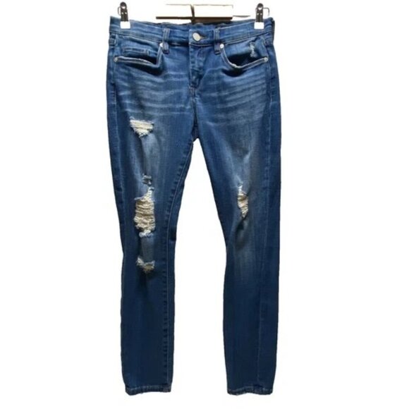 Blank NYC Distressed Jeans Women's 27 Blue Skinny Classique Medium Wash Denim - Picture 1 of 10